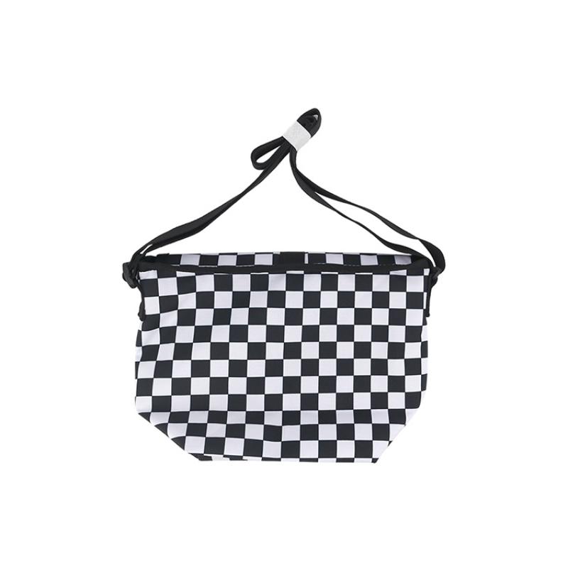 Vans Nylon Fabric Shoulder Bag, Crossbody Bag Regular Unisex Black White Vans VN0A54LY705