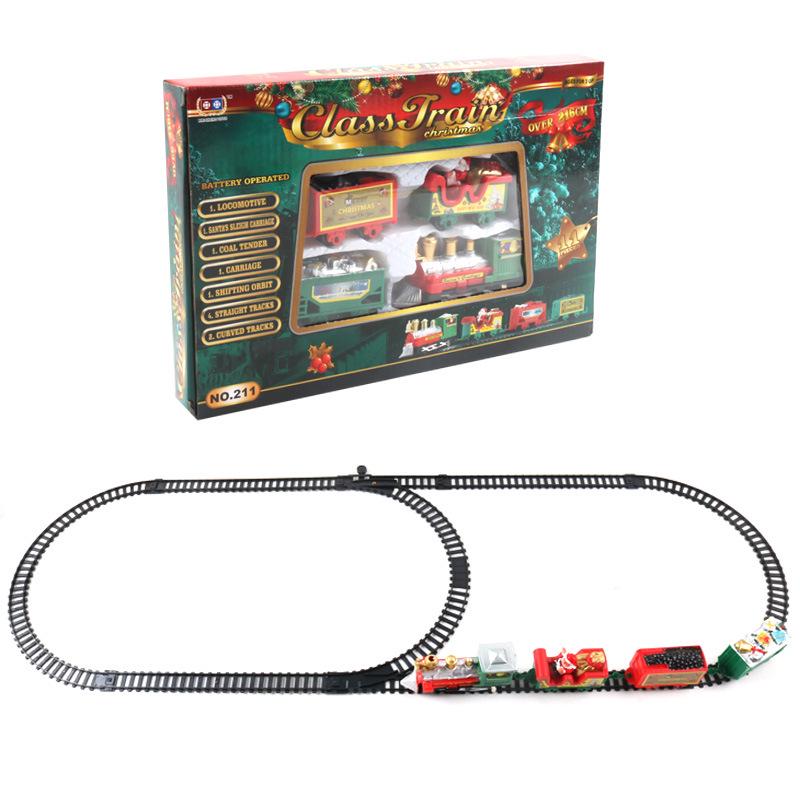 Mini Electric Christmas Train Toy Set for Kids