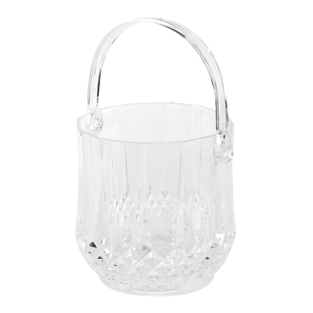 Household Acrylic Ice Container Diamond Pattern Ice Bucket with Handle Bar KTV SuppliesDiamond