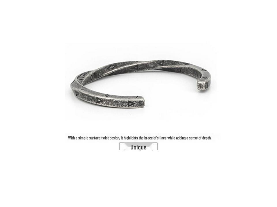 Viking Möbius Titanium Steel Bangle Bracelet - Unisex Retro European & American Accessory