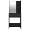 Makeup Table with LED Lights Black 60x40x140 cm
