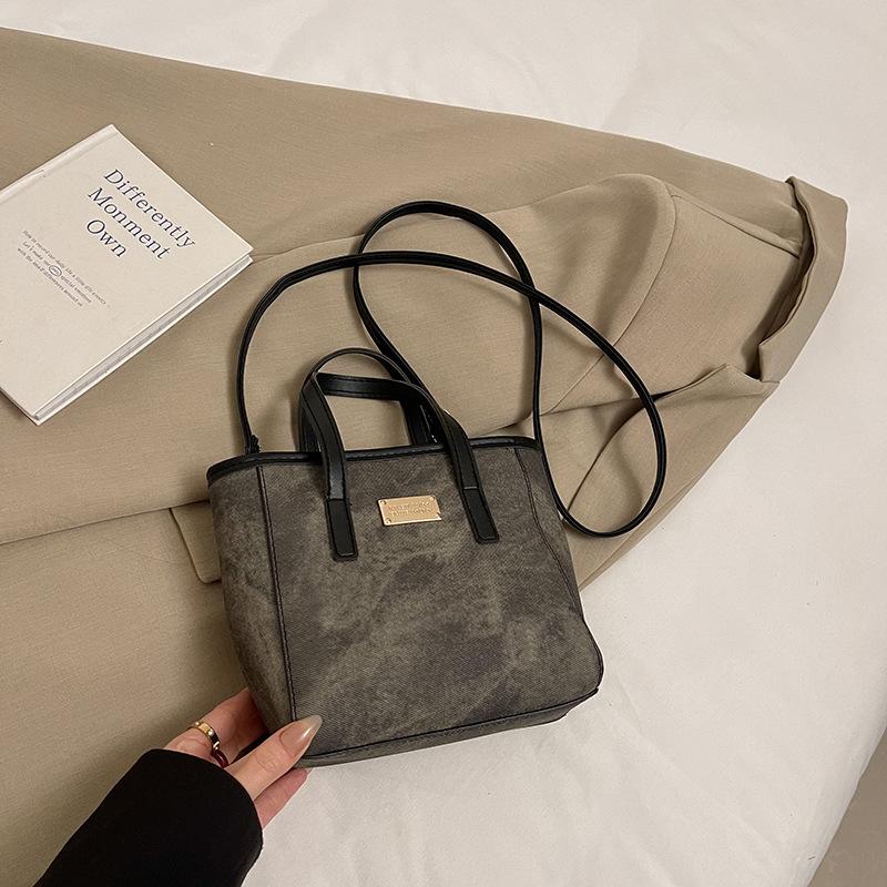 

Весенне-летняя вместительная женская сумка-ведро 2025 года, белая с кофейным оттенком, сумка через плечо из кожи