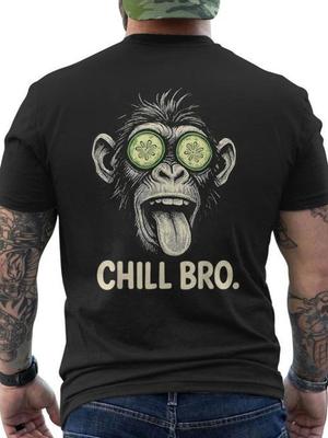 Entspannt Cool mit Modebrille Humorvolles Gamer T-Shirt Auf dem Rücken bedruckt - Bequemer Stoff - Geeignet für Feiertage oder Freizeitkleidung