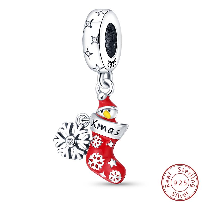 Copper Romantic Christmas Snowman Gingerbread Santa Claus Charms Bead Fit 3Mm Diy Fine Jewelry Accessories