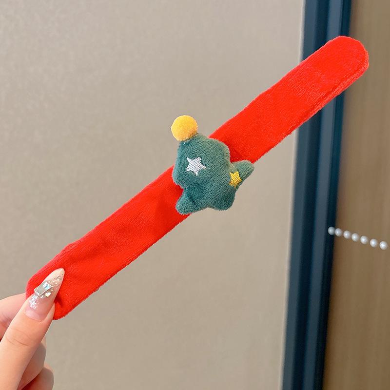 2025 Women's Christmas Snap Bracelet - Plush Cartoon Elk & Snowman Design