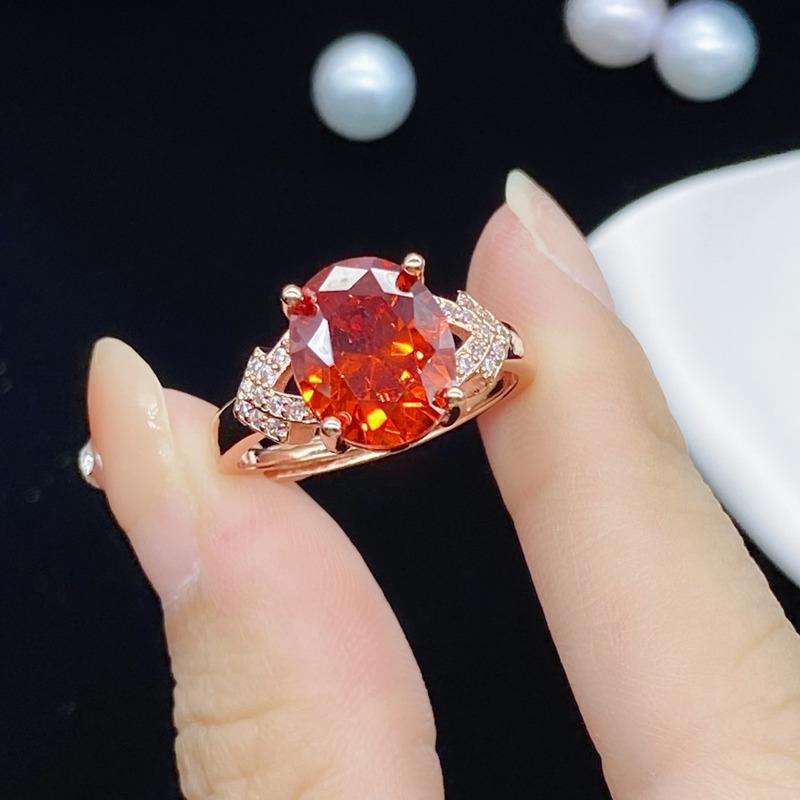 BELLA BOX Fenda Zircon Network Red Live New Product Simple Temperament Group Set With 18K Rose Gold Open Ring For Women