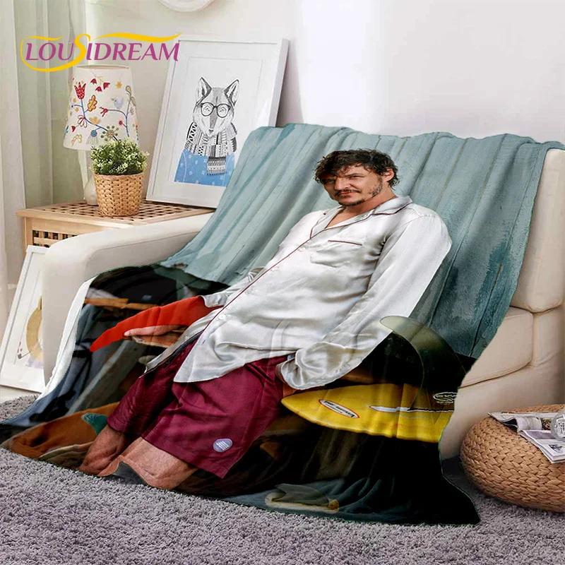 Jose Pedro Pascal Actor Star Soft Flannel Blanket for Beds Bedroom Sofa Picnic,Throw Blanket for Cover Outdoor Leisure Nap Gift