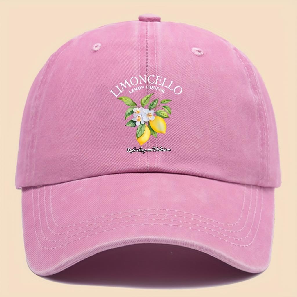 pc Lemon Print Baseball Cap with Lemon Pattern Breathable Adjustable Dad Hat Suitable for Outdoor Sports Suitable for Cycling