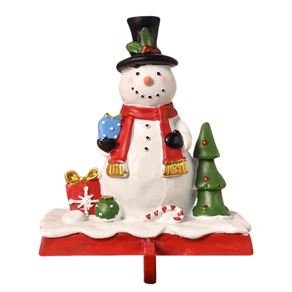 

Держатель для рождественских чулок Санта-Клаус/Снеговик с передним крючком, держатель для чулок для камина, украшение для рождественской вечеринки