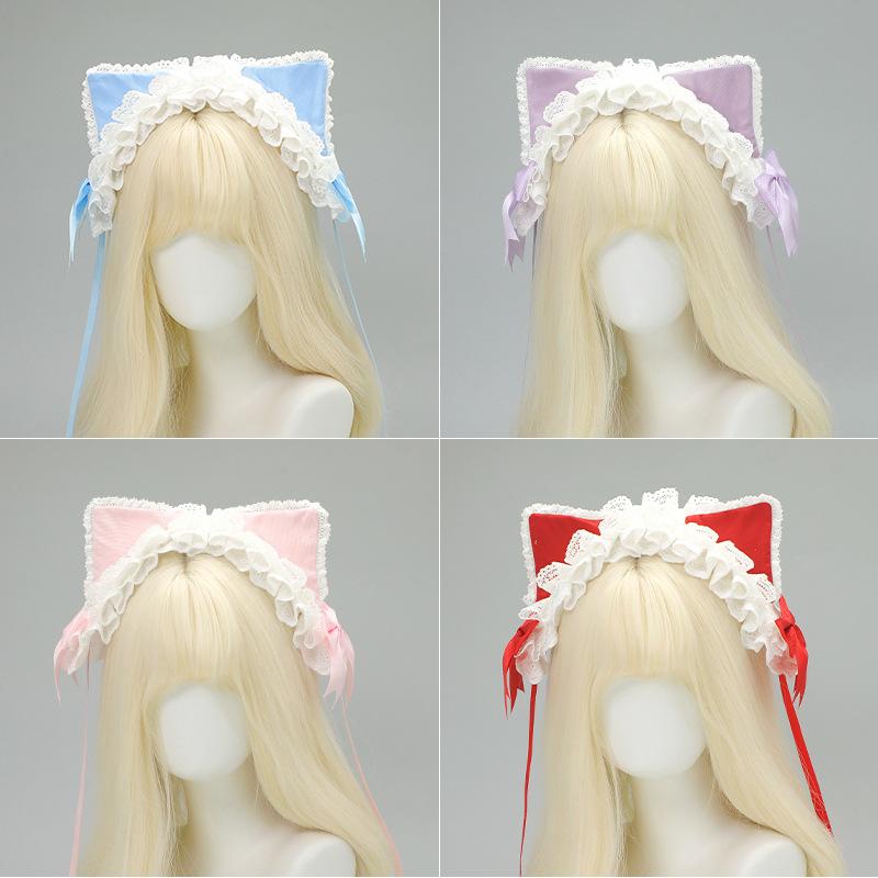 Original headband milk coffee sweet and cute lolita cat ear headband bow hairpin kclo lady headdress