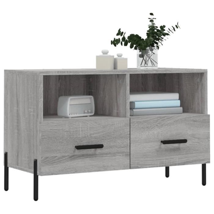 VidaXL TV Cabinet Sonoma Grey 80x36x50 Cm Engineered Wood 828986