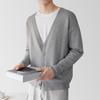 Cardigan Homme Manches Longues Col V Coupe Slim Boutonnage Simple Couleur Unie Garde au Chaud Tricots Printemps Automne Pull Homme Manteau Tricoté Vêtement Quotidien