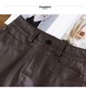 2025 Autumn/Winter Women's High-Waist A-Line Leather Skirt - Genuine Sheepskin Bodycon
