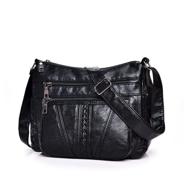 

New fashion women s bag casual mother bag shoulder bag large capacity versatile portable messenger bag backpack чёрный