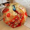 1PC Peacock Flowers Automatic Open/Close Umbrella with Windproof, 8-Rib Sturdy Canopy, Durable Ribs, Fashionable Design, Outdoor Accessory, Fun Prin,