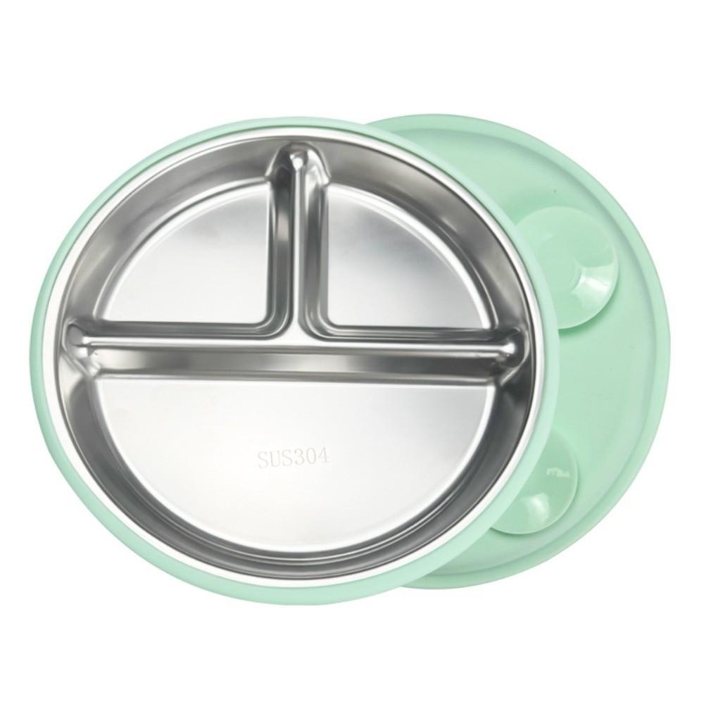 Silicone Shell Suction Cup Kids Plates 304 Stainless Steel Kids Feeding Bowls  For Toddlers