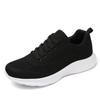 Summer Hollow New Running Sports Shoes Student Breathable Mesh Shoes Black Lightweight Shock-absorbing Travel Shoes