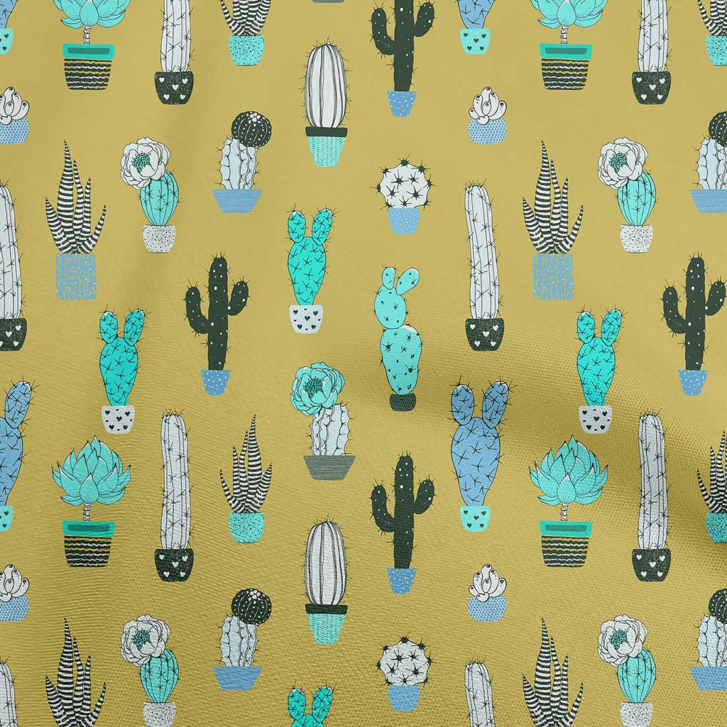 oneOone Cotton Flex Dusty Gray Fabric Cactus Sewing Fabric By The Yard Printed Diy Clothing Sewing Supplies 40 Inch