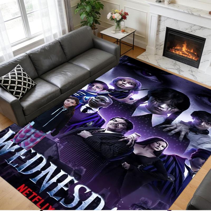 Crystal Velvet Rug Soft Non Slip Indoor Floor Mat Home DecorWednesday Addams