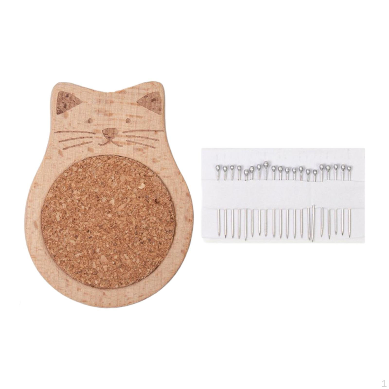 

Pin Cushion Needle Organizer Wooden Crafting Supplies Lightweight Holder Pad for Fox