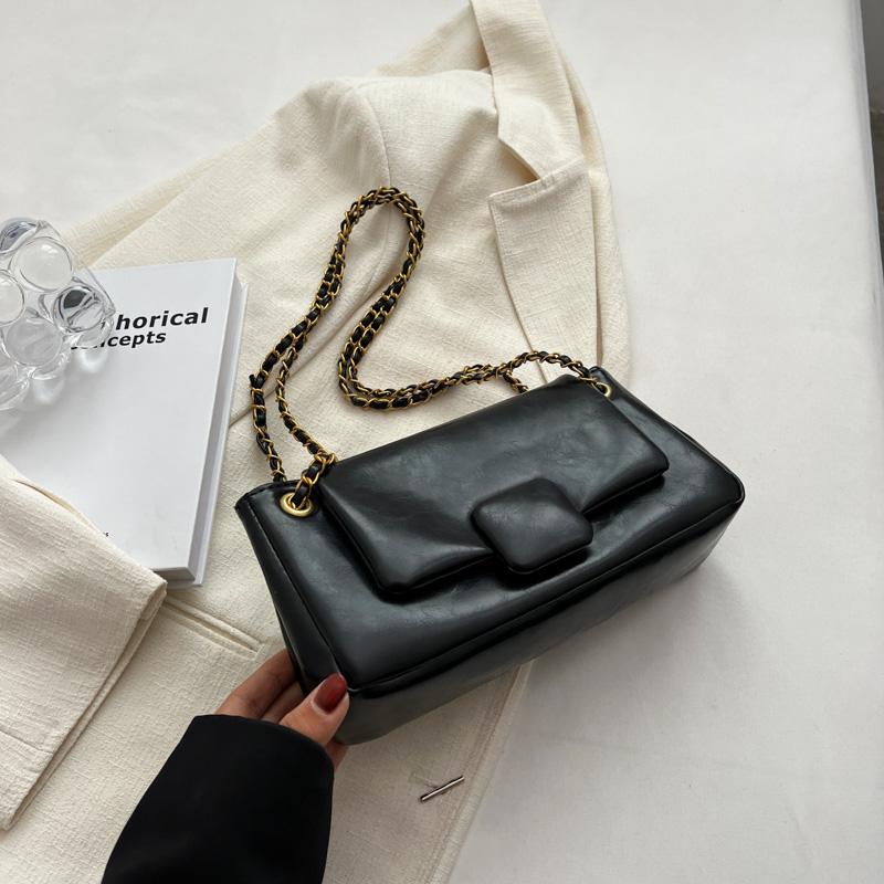 

Вінтажна трендова жіноча весняно-літня сумка, модна ланцюжкова сумка на одне плече, текстурована жіноча сумка з ПУ шкіри під пахву (20cm<Max Length<30cm)