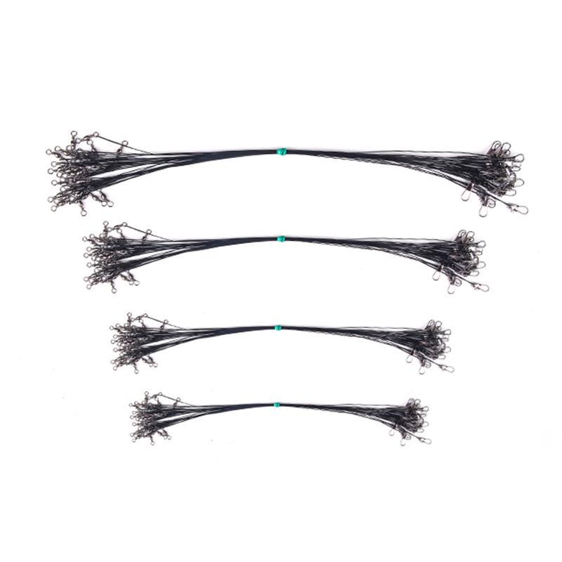 

10 ШТ. Поводок из стального троса Luya с защитой от перекусывания, с вертлюгом, рыболовный аксессуар, поводок с сердечником из свинца, снасть 15 см-30 см 20cm