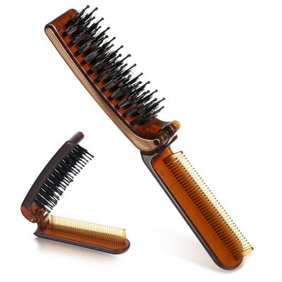 Zusammenklappbare Haarbürste Borstenbürste für Haarglanz und Glättung Entwirrend Reise Tragbar