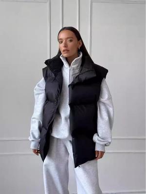 Europeisk & Amerikansk Höst/Vinter Bomullsvästkappa - Bekväm, Lös passform Sportig & Casual Stil