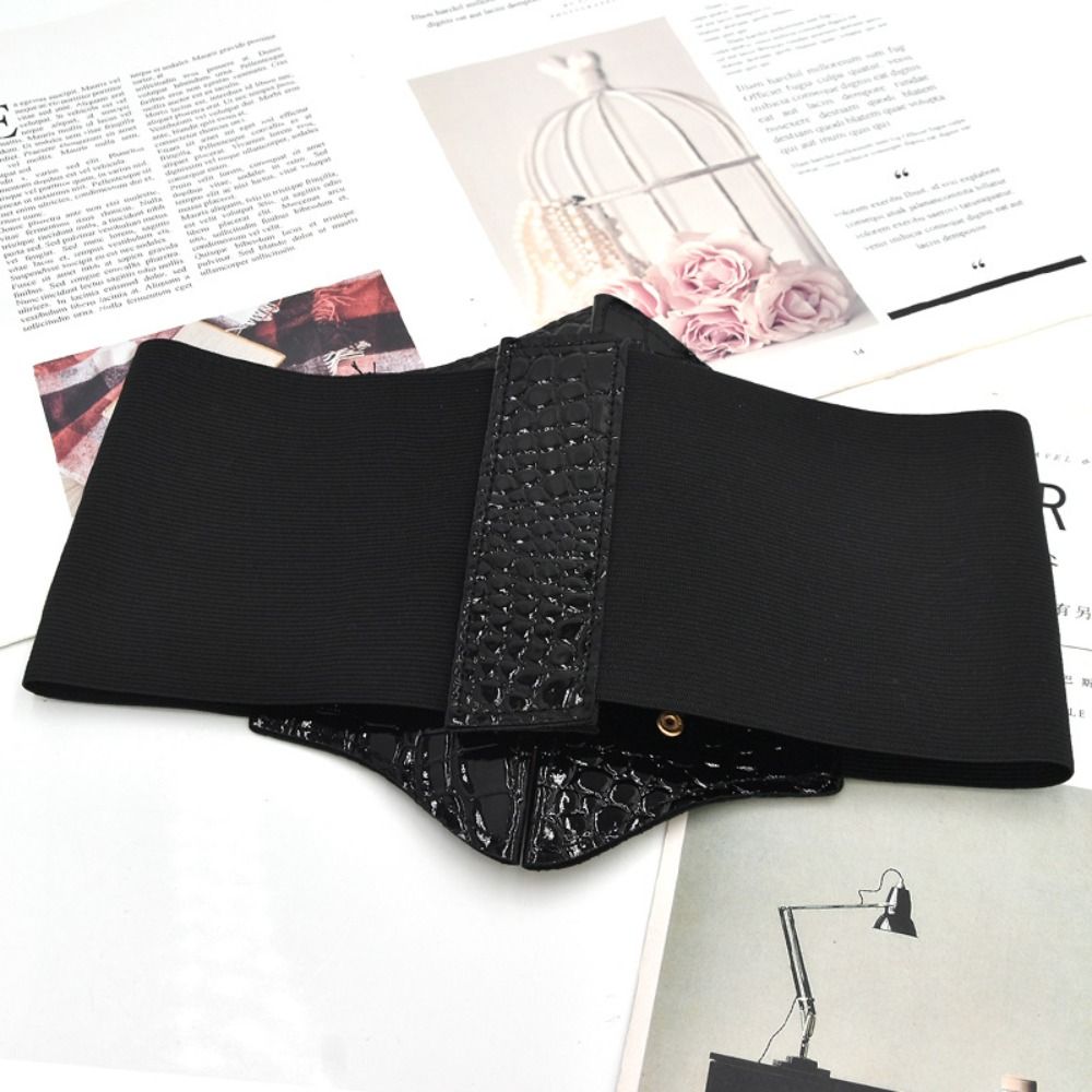 PU Leather Female Waistband Dress Girdle Wide Waist Belt Luxury Love Buckle Cummerbunds  Dress