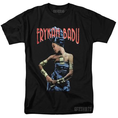 Erykah Badu T-shirt Konsertturné Merch 90-tal Vtg Grafisk Design T-shirt