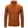 Men's Solid Color High Neck Slim Fit Striped Knit Sweater