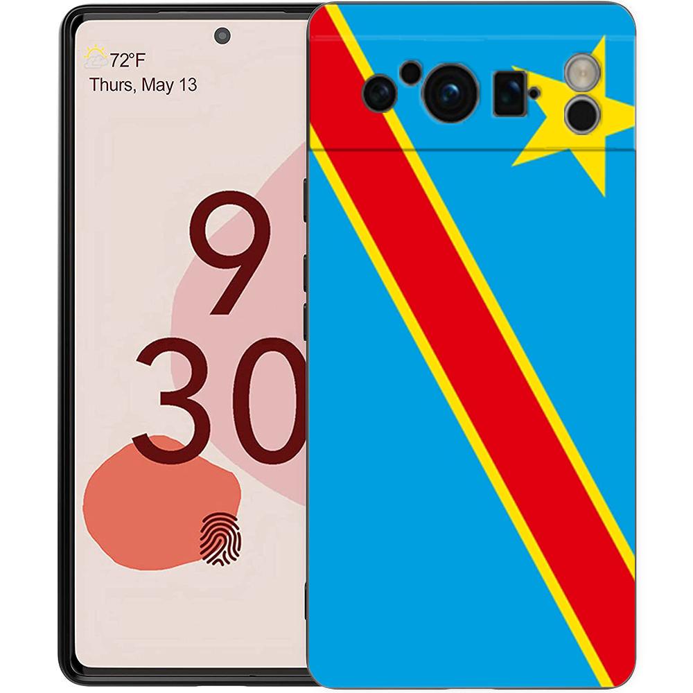 

Чехол для телефона Google Pixel 8 A 7 6 Pro 6A 5G черный мягкий противоударный чехол силиконовый TPU чехол Coque флаг Конго Pixel 7