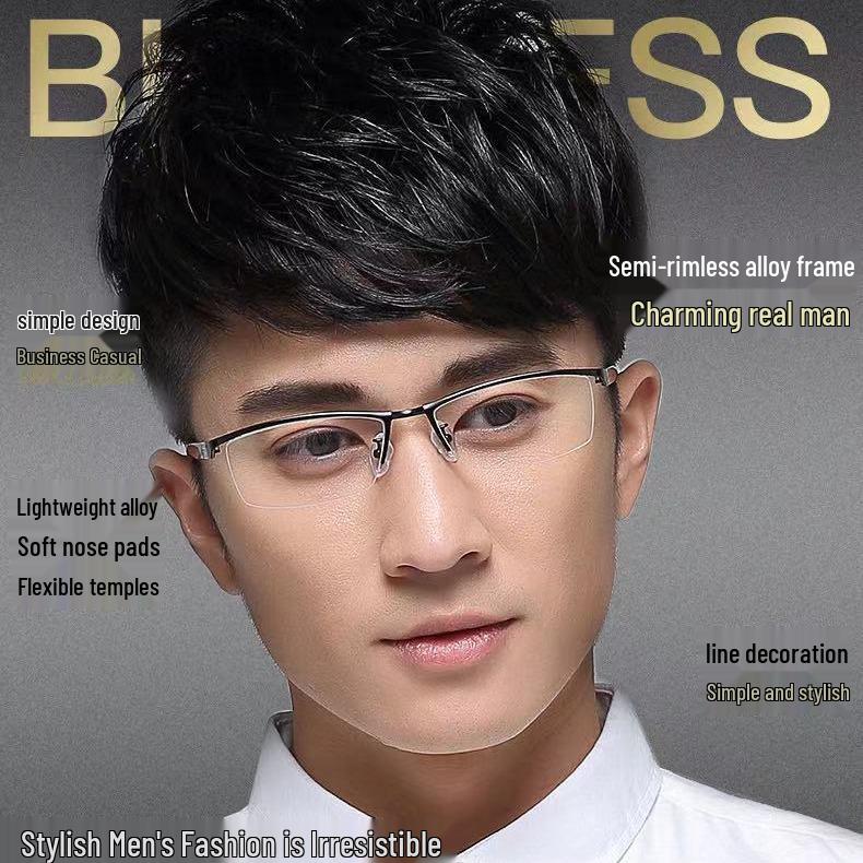 

Men s Semi-Rimless Bifocal Reading Glasses - Stylish & Youthful +250 Bifocal