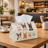 1pc Cute Cartoon Animal Tissue Box | Durable, Dog Puppy Grid Minimal Pattern Suitable for Living Room Accent, Bedroom Decor, Encouragement Gifts, Work