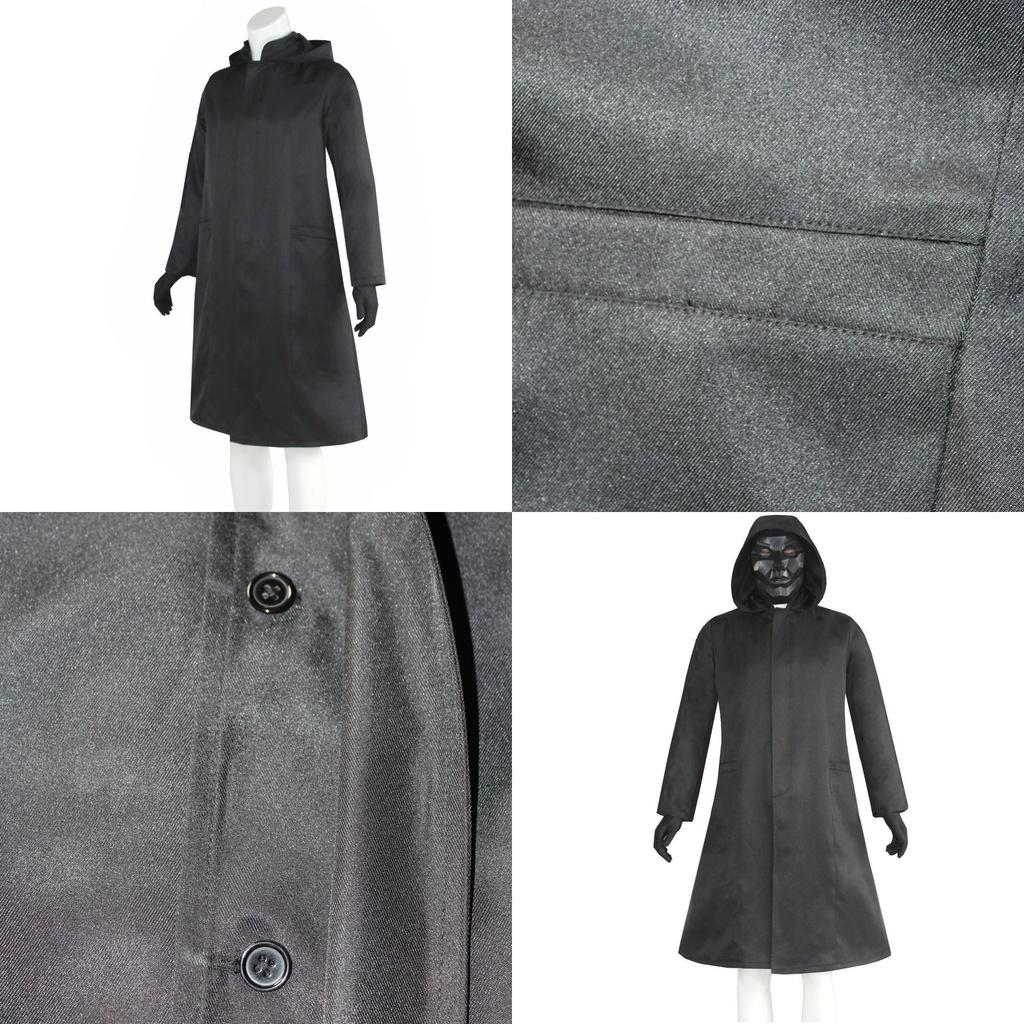 Squid Game Boss Front Man Costume Suit Black Jacket Coat Outfit For Halloween