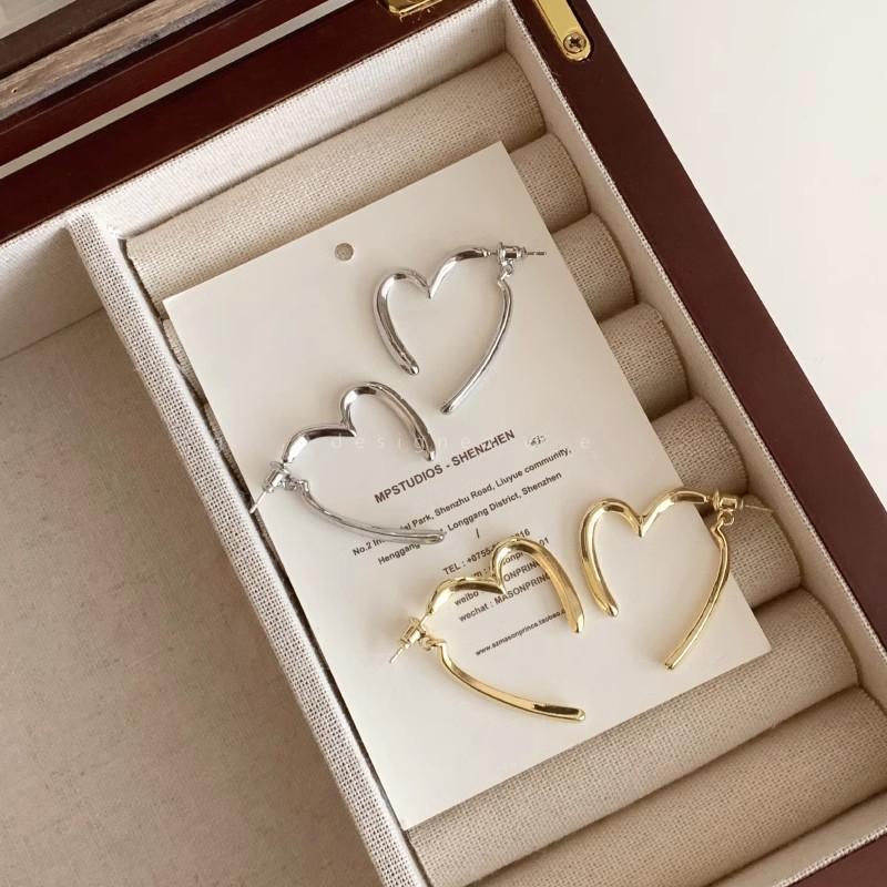 New Korea Trendy Cross Love Heart Stud Earrings for Women Charm Classic Wedding Bride Party Jewelry Accessories Gift