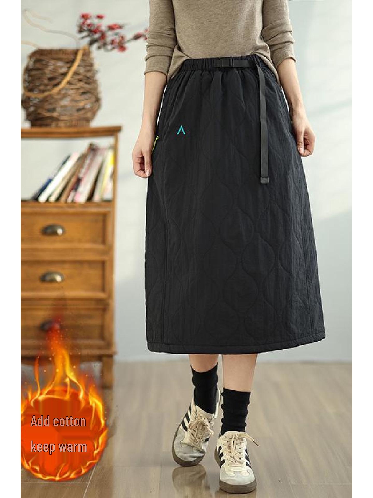 

2025 Women s Winter Casual Padded Half-Length Skirt: Warm, Lightweight, Versatile L for 100-120 Jin