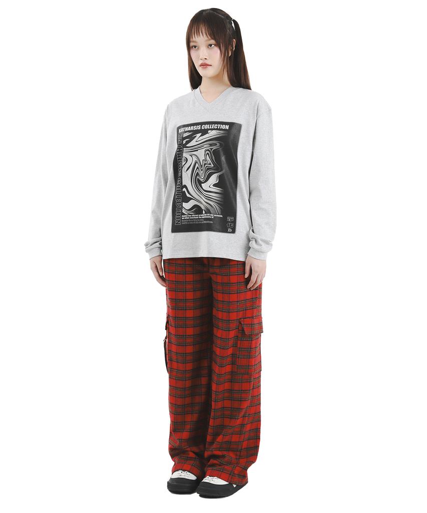 KATHARSIS Check Belt Pants Red One Size
