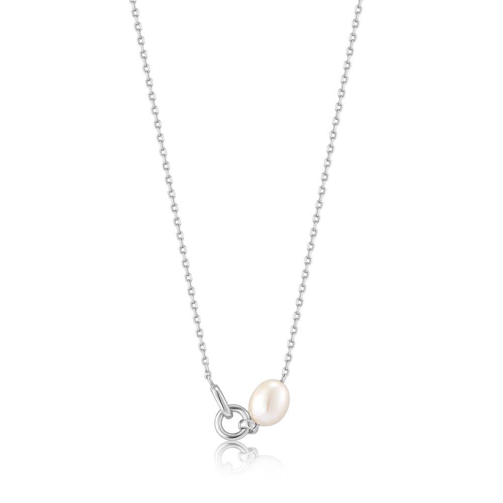 [Ania Haye] Freshwater Pearl Necklace Link Chain 925 Silver N043-02H