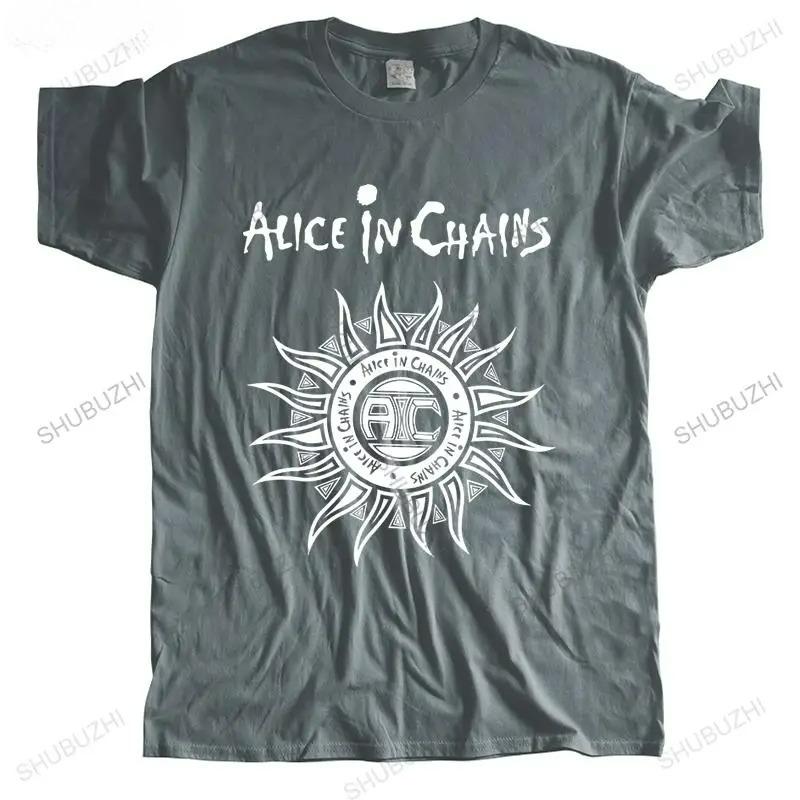 Men Crew Neck Tops Fashion Cotton Tshirt Alice In Chains Sun Logo Men's Unisex T-shirt Casual Loose Style Tops Bigger Size