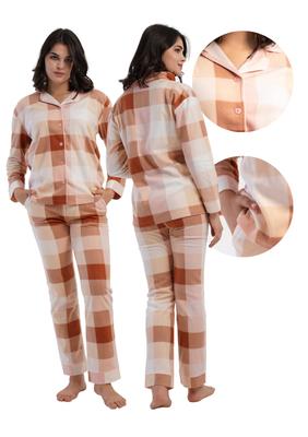 Women's Fleece Pajamas S Vienetta Long Pants And Long Sleeve Zip-Up
