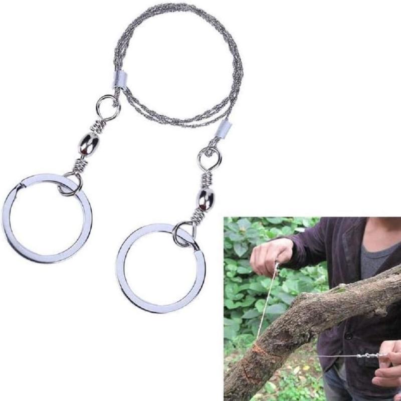 Ferăstrău cu sârmă Supraviețuire I Ferăstrău cu lanț de buzunar din oțel inoxidabil Echipament pentru rucsac I Snur de tăiere a cablului cu greutate redusă de 22 inchi I Frânghie pentru ferăstrău cu lanț pentru camping de urgență