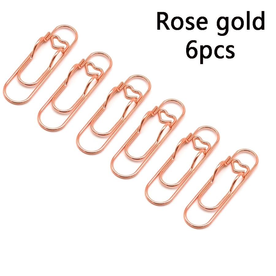 6Pcs Metal Heart Shaped Pen Holder Clips Portable Notebook Loop Clamps For Books Journals Bookmarks