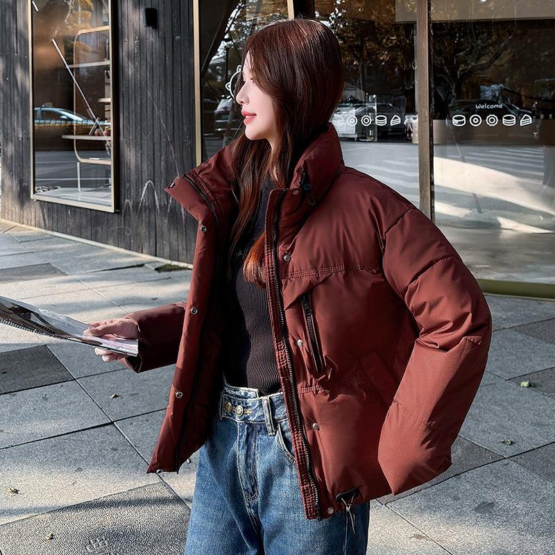 Padded women's short stand-up collar loose casual padded jacket Korean version of small winter new