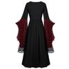Kvinner Europeisk Retro middelaldersk domstolstil Halloween Cosplay-kostyme Voksen Skull Strap Dress Up Festantrekk