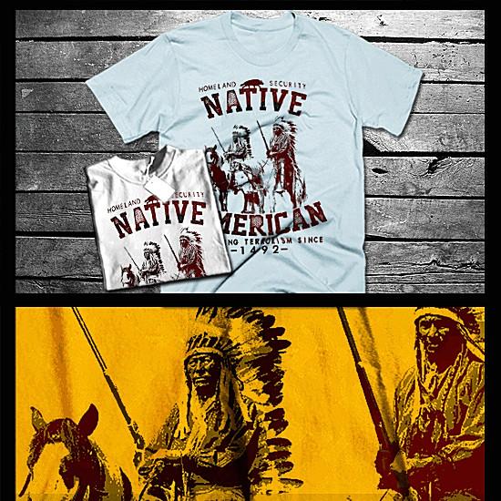 

Native American t-shirt American Indian Indigenous Warrior horseback Pride tee S