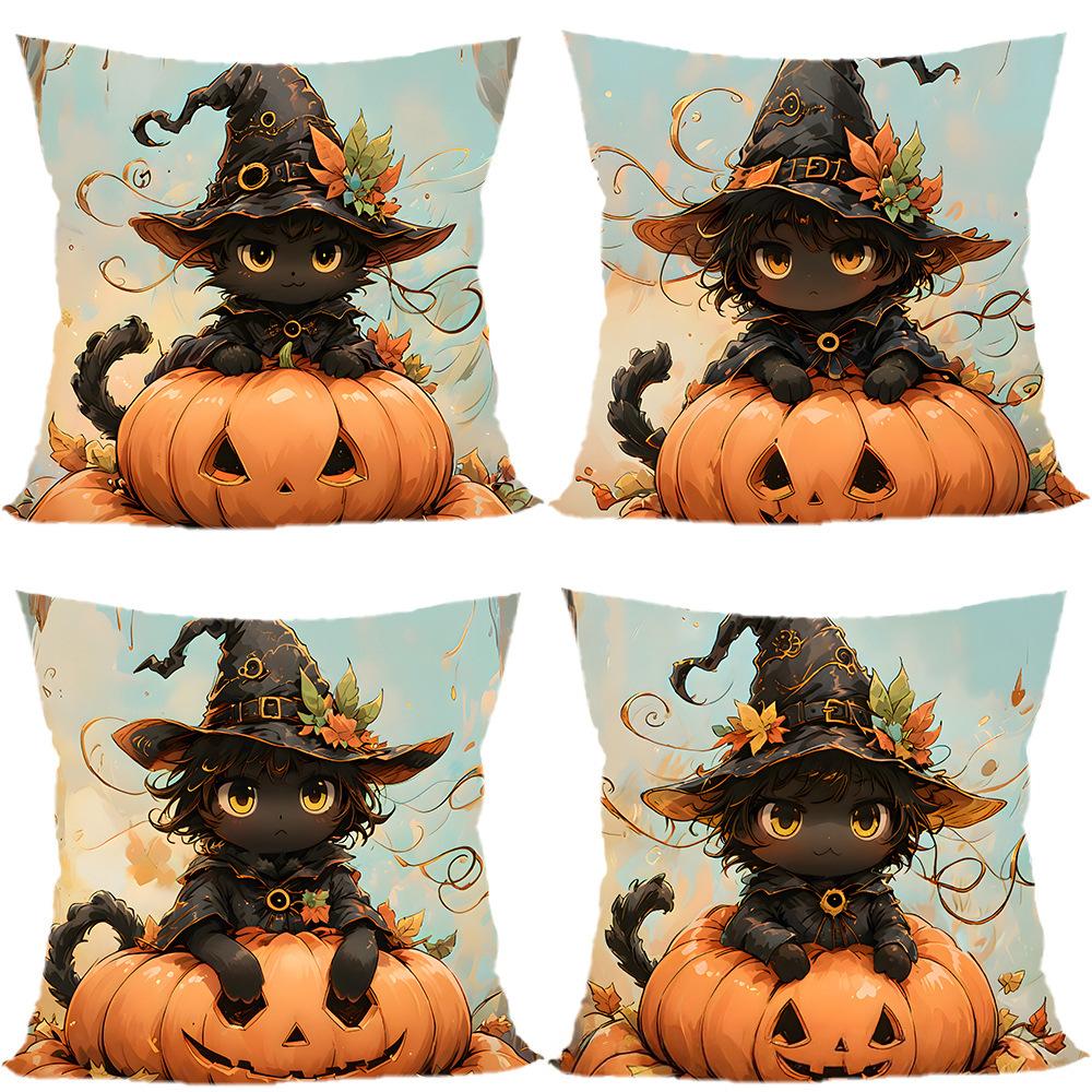 Halloween Pillowcase Pumpkin Skull Funny Ghost Cushion Cover Sofa Living Room Decoration Pillow