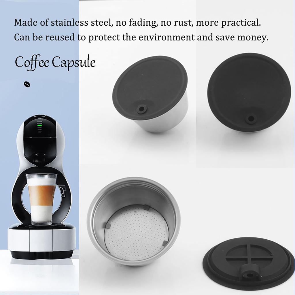 Stainless Steel Fillable Coffee Capsules Reusable Coffee Capsule Cup Filter Set Compatible with DOLCE GUSTO EDG Lumio