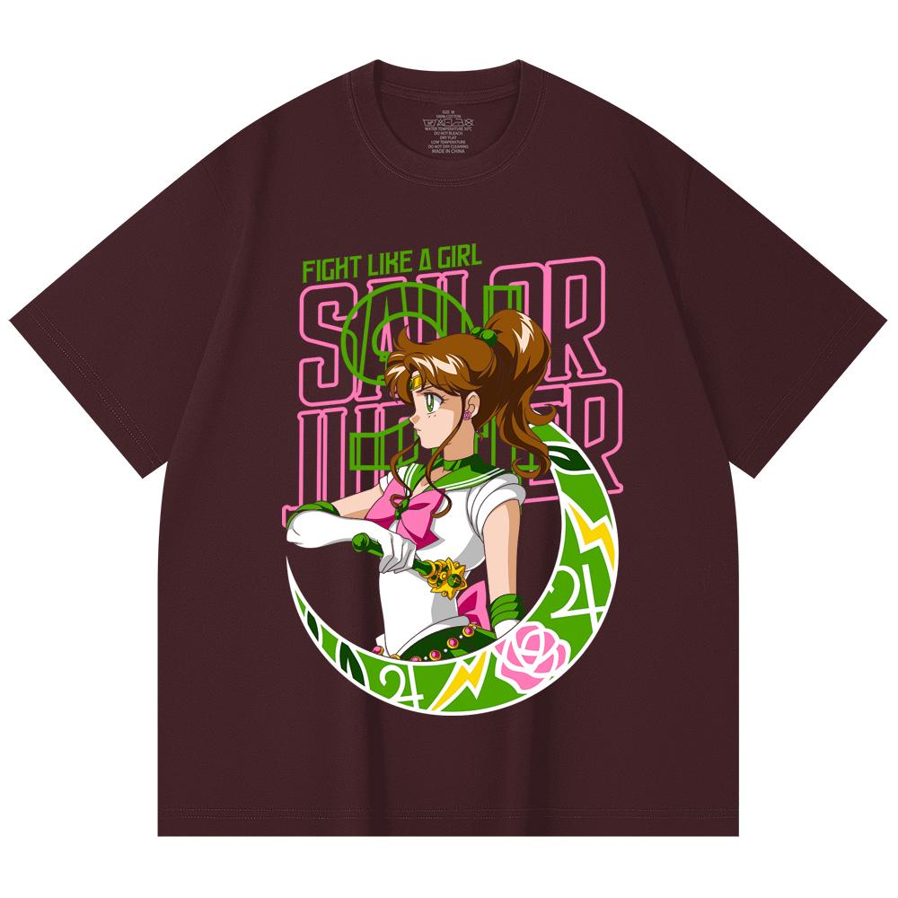 

230 Gsm 100% Cotton Sailor Moon V7 Jupiter Print Unisex Heavy Cotton T Shirt 2XL