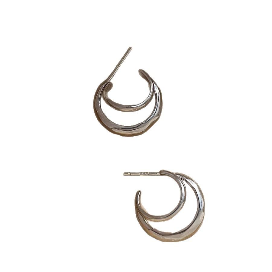 C-shaped Earrings Bloggers with The Same Simple Niche Design Geometric Arc Earrings Stud Earrings Niche Vintage Ladies Accessories Elegant Jewelry